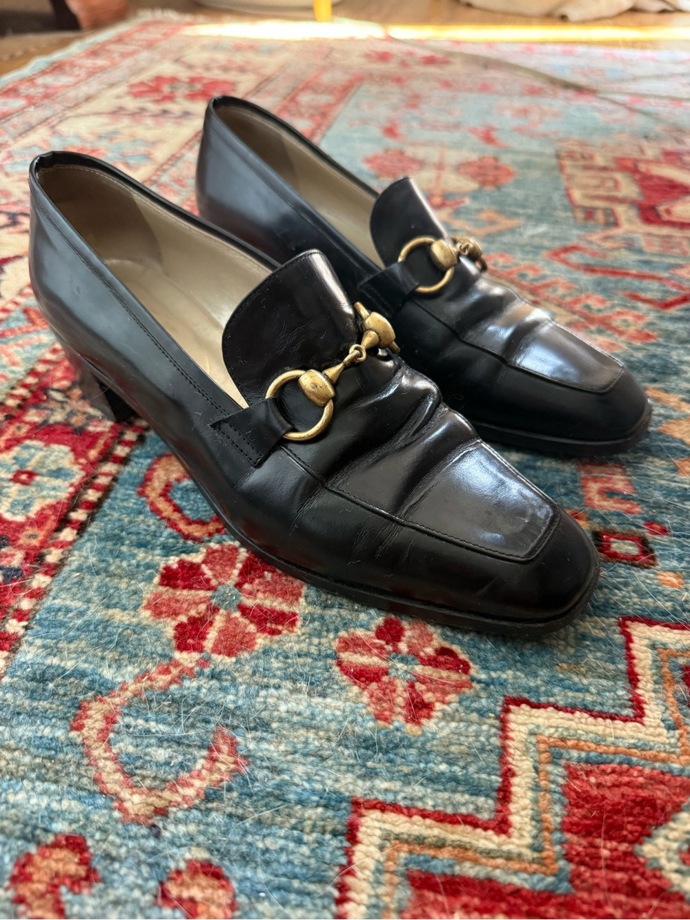 Black Leather women’s Horsebit Loafers - Classic Dress Shoes